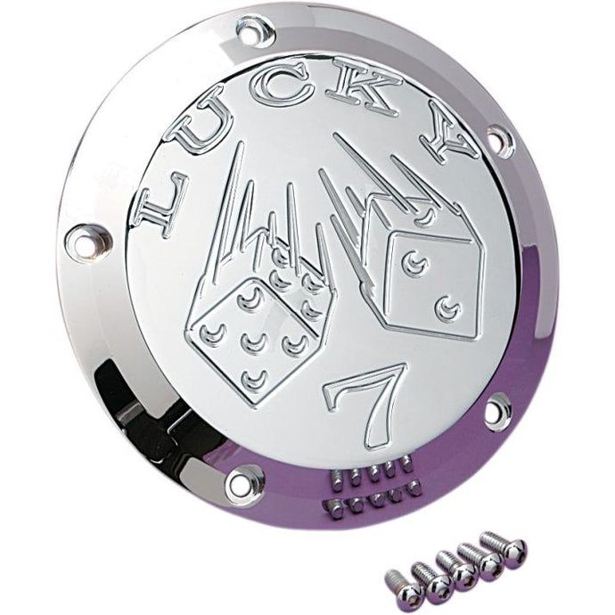 Joker Machine 921017L Billet Derby Cover - Lucky 7 Chrome