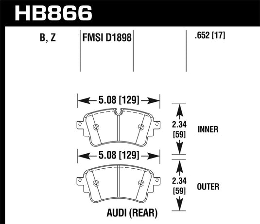 Hawk Performance HB866Z.652 HAWK Ceramic Brake Pad Sets