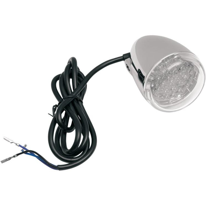 Chris Products 8500C-LED-A Front Custom Signal Light Assembly - Chrome with Clear lens, Amber LED - Stem mount
