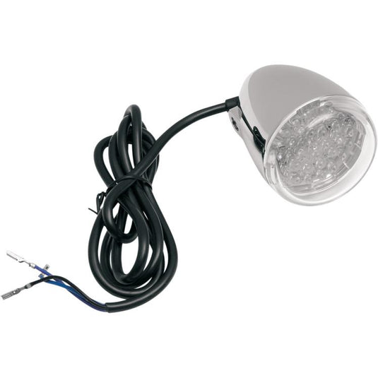 Chris Products 8500C-LED-A Front Custom Signal Light Assembly - Chrome with Clear lens, Amber LED - Stem mount