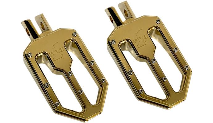 Pro-One Performance 500752TIN Moto V1 Billet Footpeg - Gold (Titanium Nitride-Coated)
