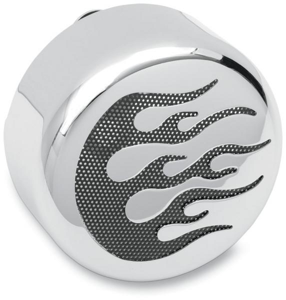 Drag Specialties 2107-0052 Horn Cover - Chrome with Black Flame