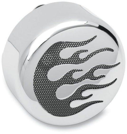 Drag Specialties 2107-0052 Horn Cover - Chrome with Black Flame