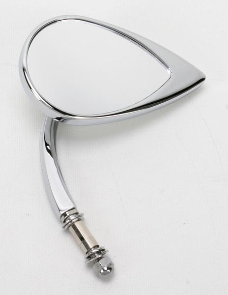 Drag Specialties 0640-0388 Tear-Drop Mirror - Chrome, Short Stem