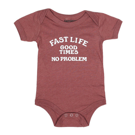 Fasthouse No Problem Infant Onesie (12-18 months, Heather Mauve)