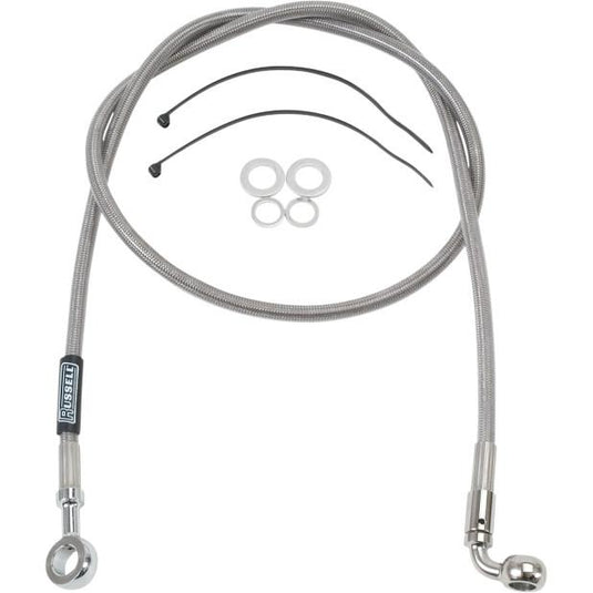 Russell R08970 Pro Swivel Universal Brake Hose - Stainless Steel - 7/16in.,Straight Upper Banjo - 40in. Length