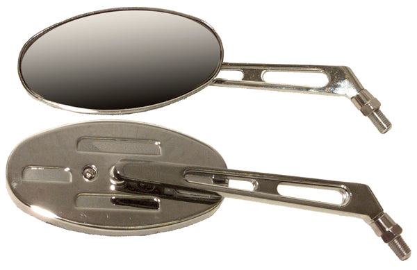 Emgo 20-26305 Billet Oval Mirror - Short Stem