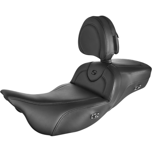 Saddlemen 808-07B-188BRHC Extended Reach Heated Road Sofa Seats with Drivers Backrest