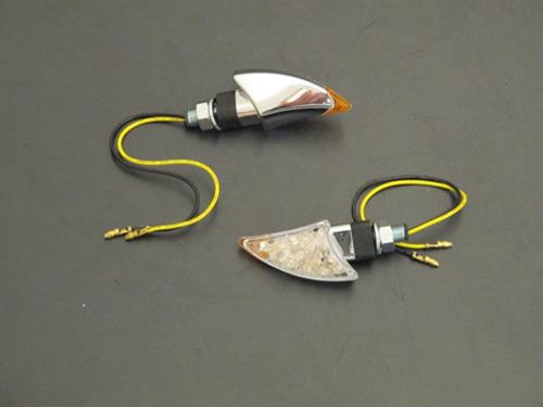 Highway Hawk HH-68-9290 LED Shark Turn Signal Sets - Short Stem - Chrome