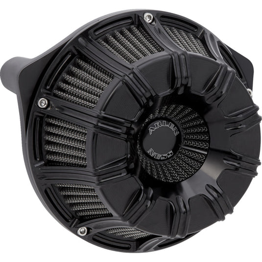 Arlen Ness 600-220 Inverted Series Air Cleaner Kit - 10-Gauge - Black Anodized
