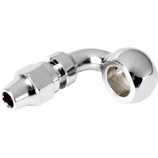 Drag Specialties 1742-0106 Universal Chrome 90deg. Banjo Fitting - 3/in./10mm
