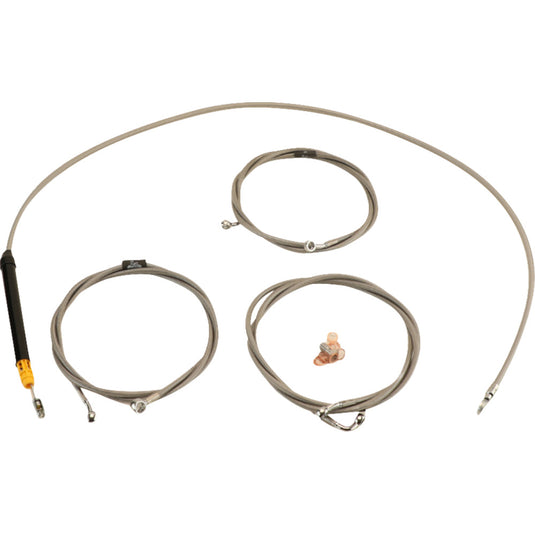 La Choppers LA-8059KT-08 Standard Handlebar Cable/Brake & Clutch Line/Wire Kit - Stainless Braided
