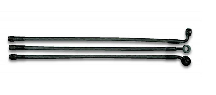 Magnum AS47223 Black Pearl Designer Series ABS Front Upper Brake Line - 10mm. 90deg. Banjo - 23in.