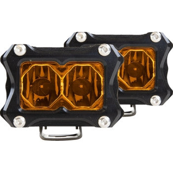 Heretic Studio 50213 2in. 6-Series Flood Light - Black Housing with Amber Lens Pair