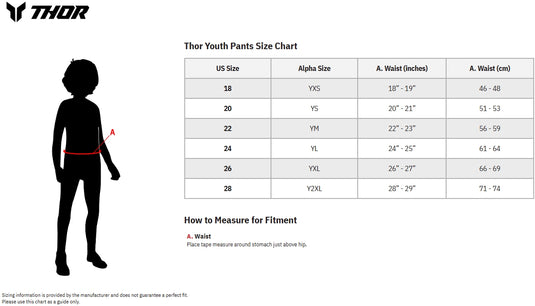 Thor Launchmode Shockie Youth Pants (28, Red/Blue)