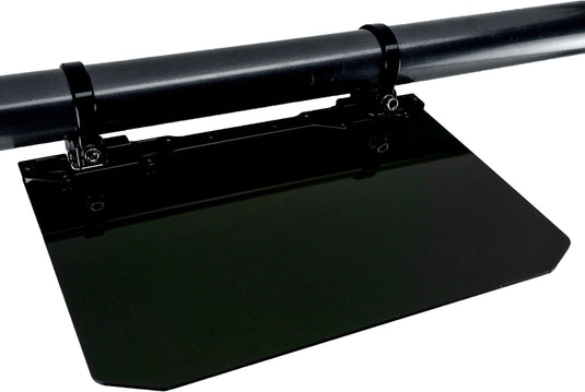 Axia Alloys MODNDSVB-BK 12in. x 8in. Wide Sun Visor with Solid Black Shield- Black