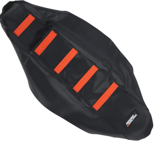 Moose Racing KTM8518-336 Ribbed Seat Cover - Black/Orange Ribbed