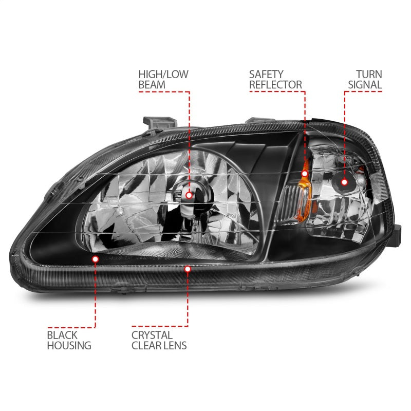Load image into Gallery viewer, Anzo 121070 ANZ Crystal Headlights
