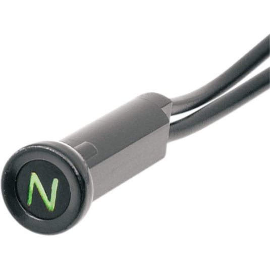 Drag Specialties 2212-0103 Snap-In Indicator Light - Neutral Indicator - Black Bezel