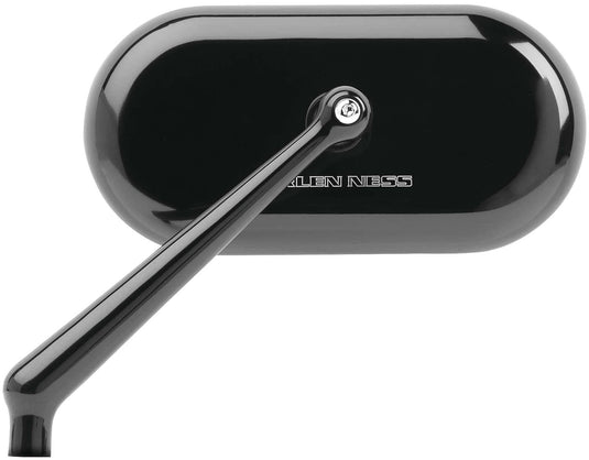 Arlen Ness 13-170 Forged Oval Short Stem Billet Mirror - Left - Black