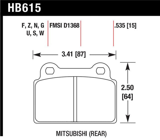 Hawk Performance HB615F.535 HAWK HPS Brake Pad Sets