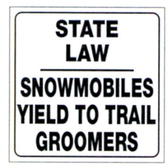 Voss 494SLG 12x12in. Reflective Trail Sign - Snowmobiles Yield (Black/White)