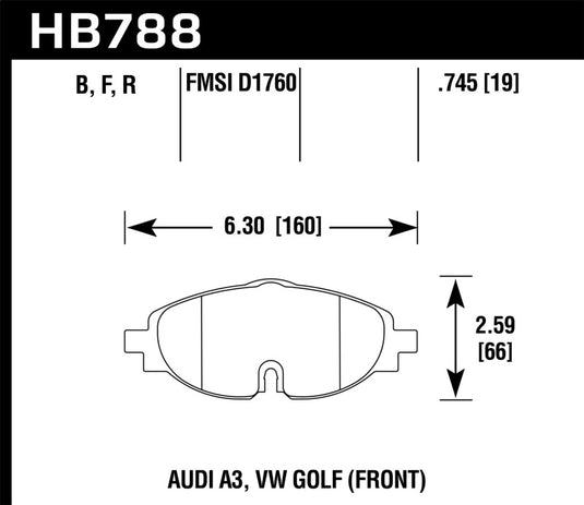 Hawk Performance HB788Z.745 HAWK Ceramic Brake Pad Sets