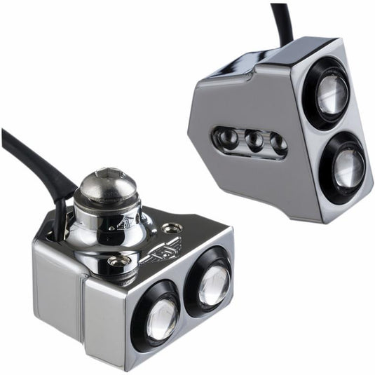 Joker Machine 05-208-RC Rat Eye LED Side Mounted Turn Signals - Chrome/Red