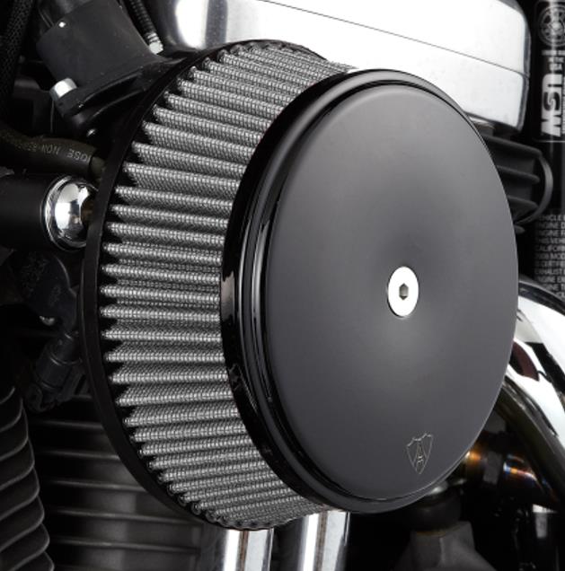Arlen Ness 50-339 Big Sucker Stage I Air Filter Kit with Cover and Stainless Steel Jacketed Filter - Black