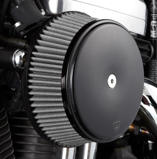 Arlen Ness 50-339 Big Sucker Stage I Air Filter Kit with Cover and Stainless Steel Jacketed Filter - Black