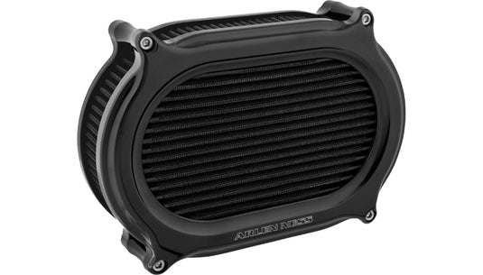 Arlen Ness 600-169 Stage II Oval Air Cleaners - Black Anodized