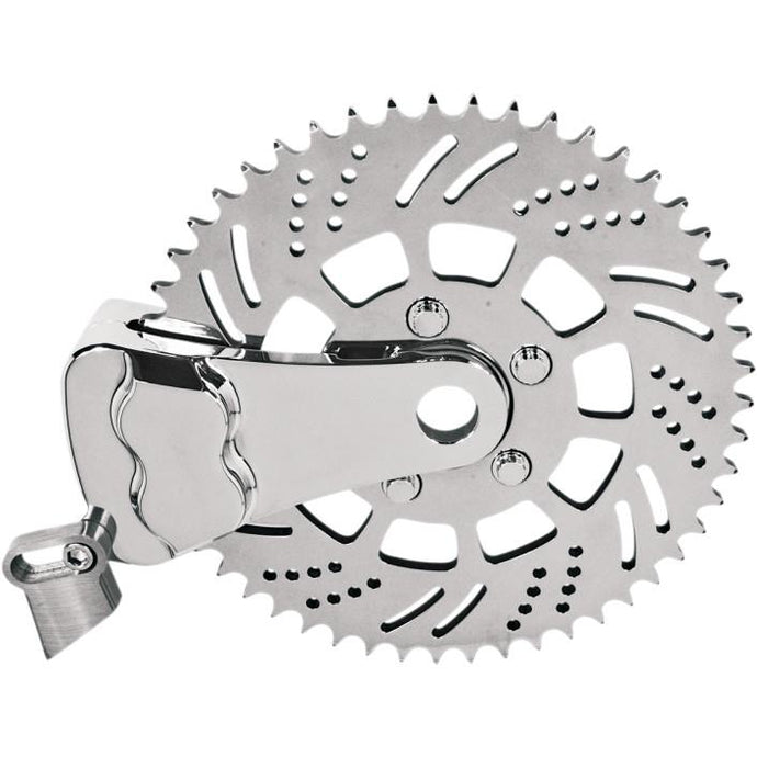 Hawg Halters RKSBLCC351 Sprocket 4-Piston Rear Left Brake Caliper Kit - Chrome