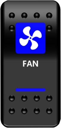 Moose Utility FAN-PWR Rocker Switch - Blue Fan Light