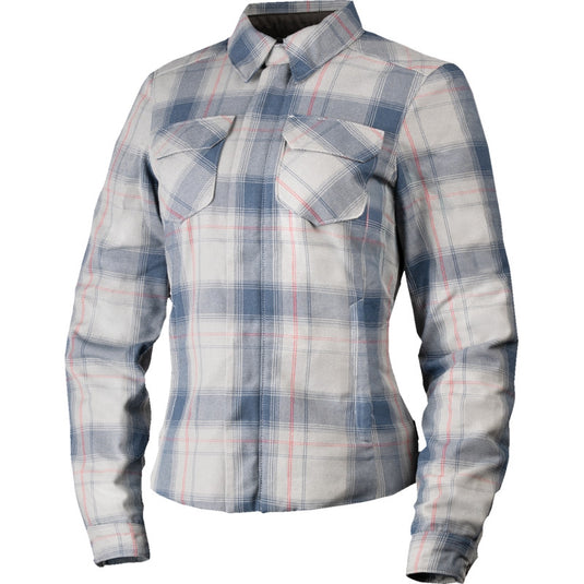 Icon Fallblock Flannel Womens Jacket (Small, White/Blue/Gray)