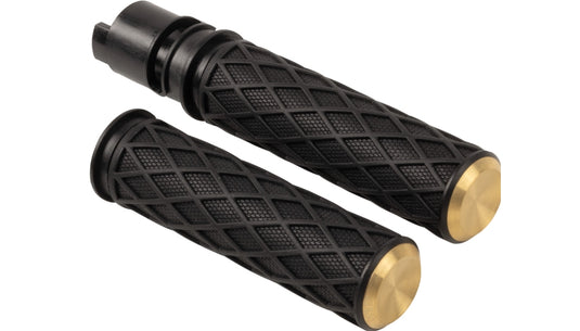 Arlen Ness 500-057 Diamond Grips - Brass