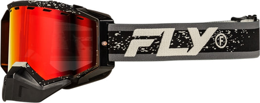 Fly Racing Zone Snow Goggles (One Size Fits Most, Black/Gray / Red Mirror/Amber Lens)