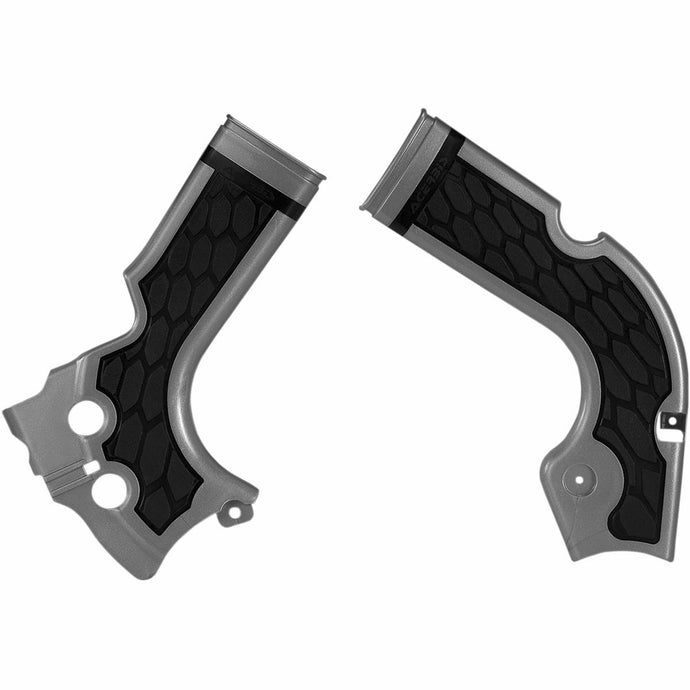 Acerbis 2464741015 X-Grip Frame Guards - Silver/Black