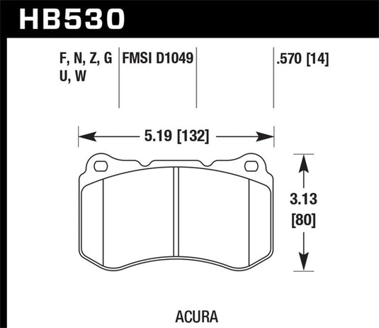 Hawk Performance HB530F.570 HAWK HPS Brake Pad Sets