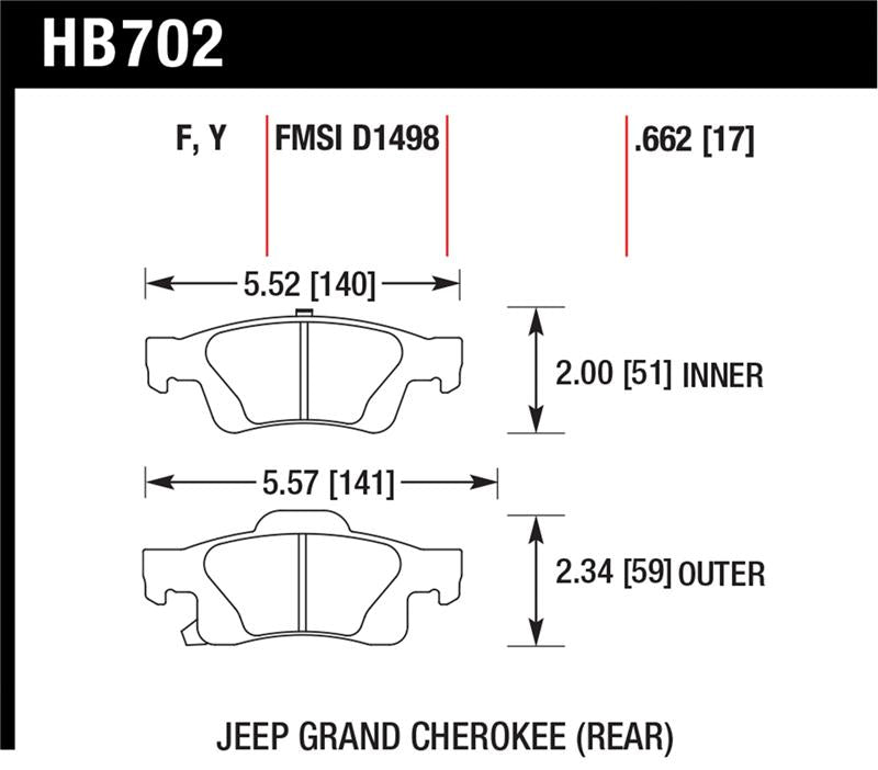 Load image into Gallery viewer, Hawk Performance HB702Y.662 HAWK LTS Brake Pads
