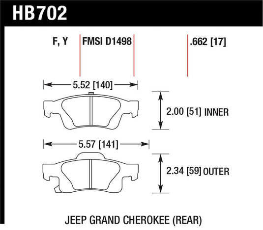 Hawk Performance HB702Y.662 HAWK LTS Brake Pads
