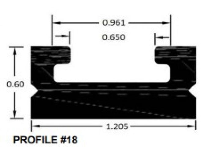 Spi 616-56-80 Slide Profile 18 - Black - 52-1/4in.
