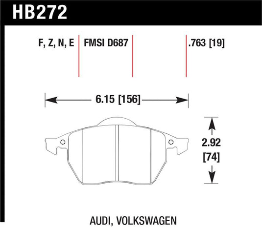Hawk Performance HB272F.763A HAWK HPS Brake Pad Sets