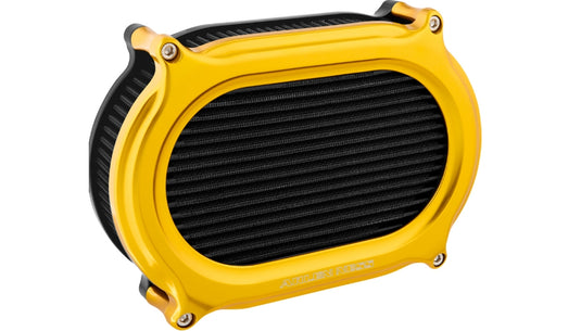 Arlen Ness 600-209 Stage II Oval Air Cleaners - Gold Anodized