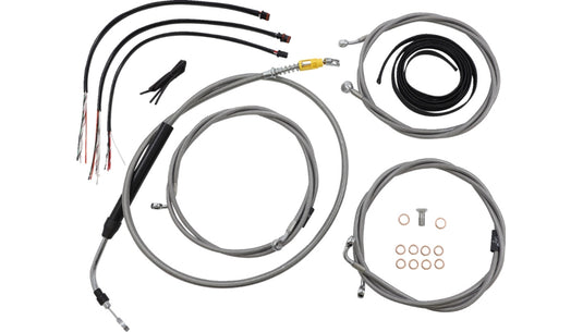 La Choppers LA-8058KT2-19 Complete Handlebar Cable and Brake Line Kit - 18in.-20in. - Stainless