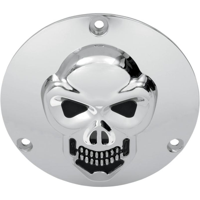 Drag Specialties 1902-0062 3-D Skull Derby Cover - Chrome