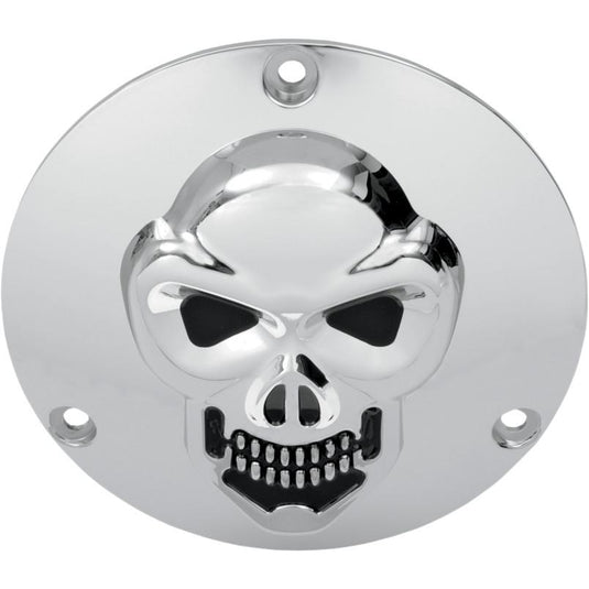 Drag Specialties 1902-0062 3-D Skull Derby Cover - Chrome