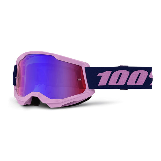 100% Strata 2 Goggles (One Size Fits Most, Purple / Red/Blue Mirror Lens)