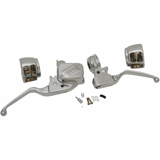 Drag Specialties 0610-1679 Chrome Handlebar Control Kit with Mechanical Clutch without Switch