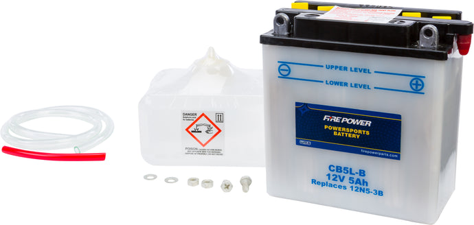 Fire Power CB5L-B Conventional 12V Heavy Duty Battery With Acid Pack