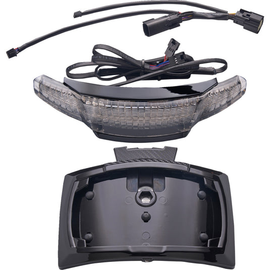 Ciro 40354 Latitude Lightstrike Taillight with License Plate Mount - Black/Light Smoked Lens
